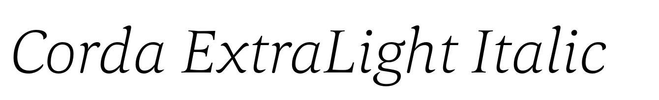 Corda ExtraLight Italic